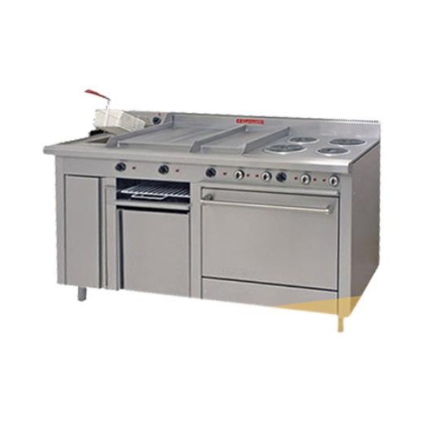 Coriat Multiple-E de Piso Máster Estufa con Horno Plancha Gratinador Freidora 3 Litros Asador 4 Platos Eléctrica Acero Inoxidable 220 v